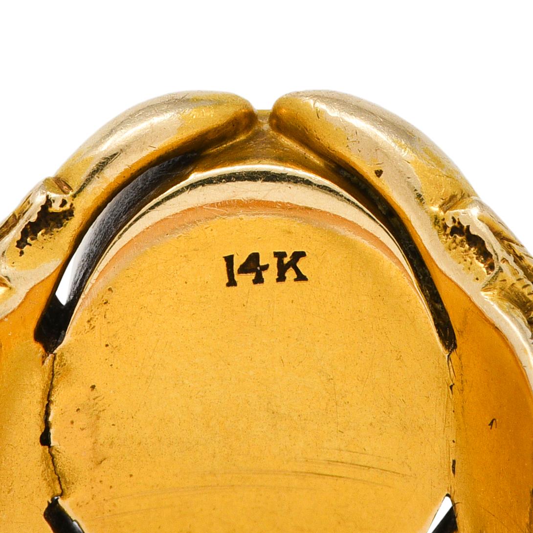 Victorian 14 Karat Yellow Gold Antique Fortune Bold Intaglio Signet Unisex Ring 4