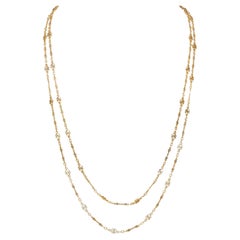 Victorian 14 Karat Yellow Gold Antique Geometric Fancy Link Chain Necklace