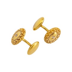 Gemelli vittoriani in oro giallo 14 carati