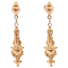 Victorian 14 Karat Yellow Gold Dangle Earrings