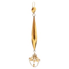 Boucles d'oreilles pendantes en or 14 carats de l'Antiquité victorienne