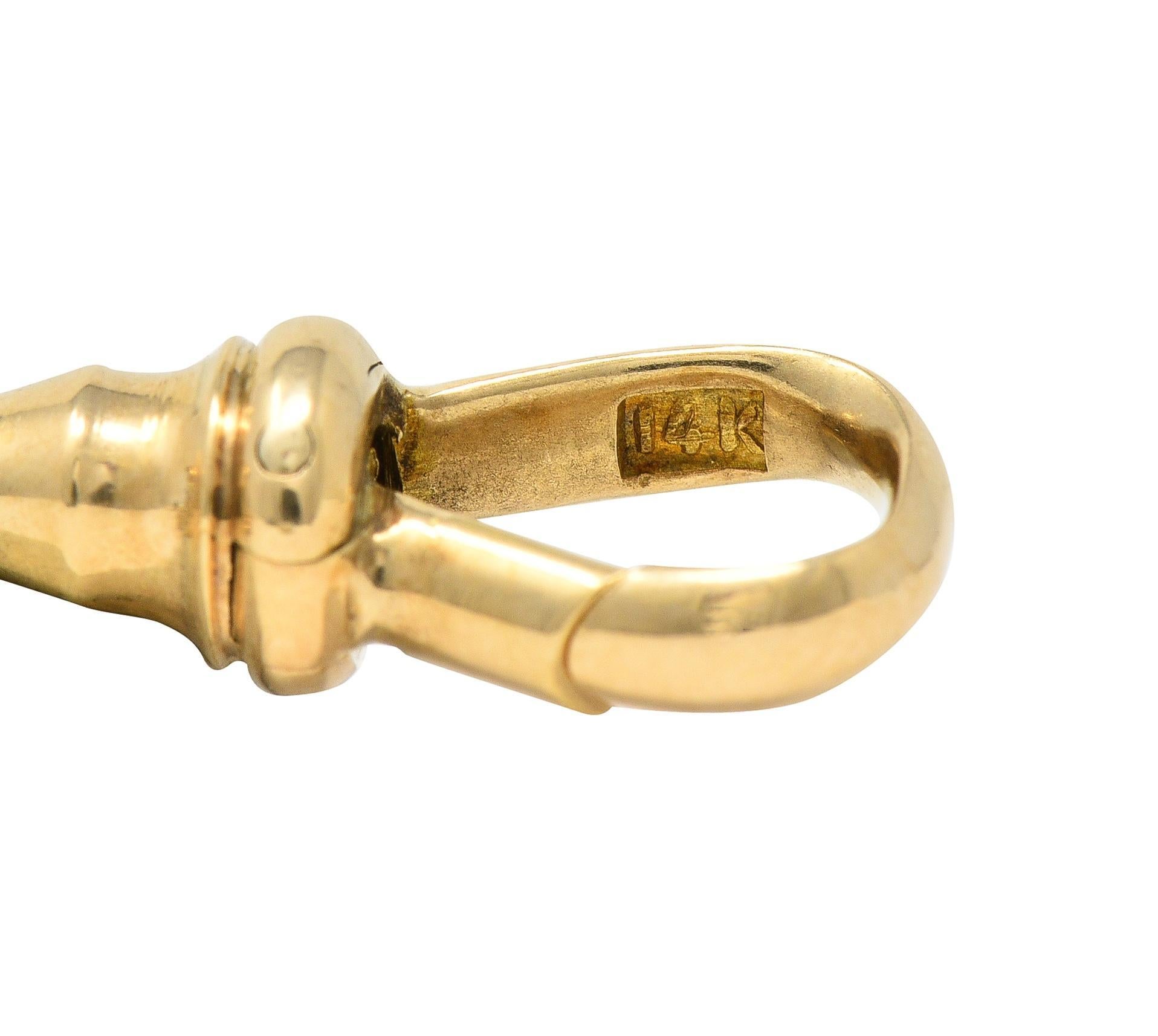 Viktorianische Halskette aus 14 Karat Gelbgold mit antiker Bar-Gliederkette und antiker Knopfleiste 6