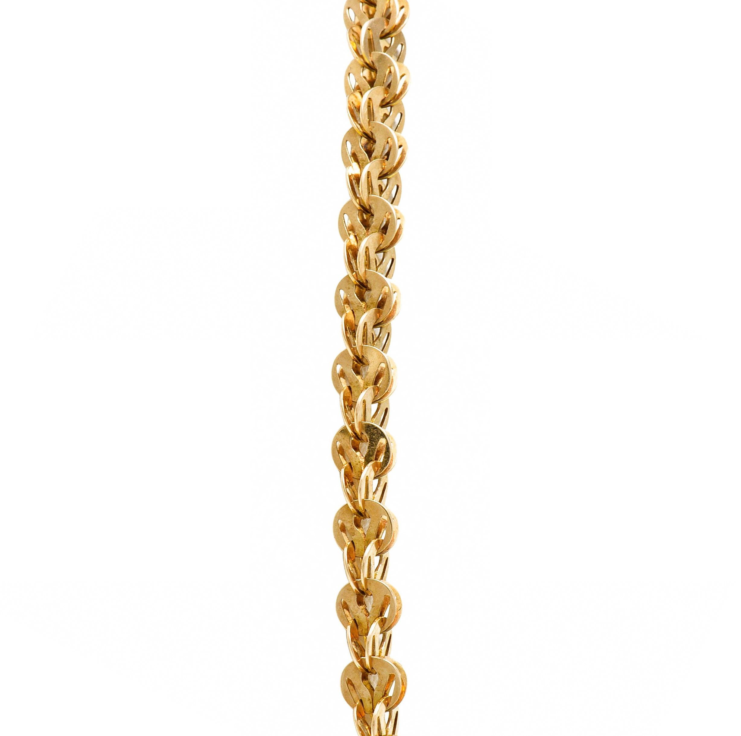Victorian 14 Karat Yellow Gold Fancy Link Unisex Chain Necklace 2