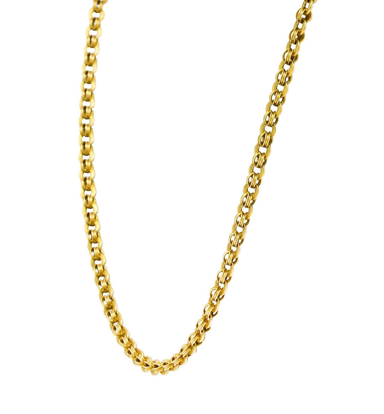 Viktorianische viktorianische 14 Karat Gelbgold geriffelte Kette antike Halskette 2