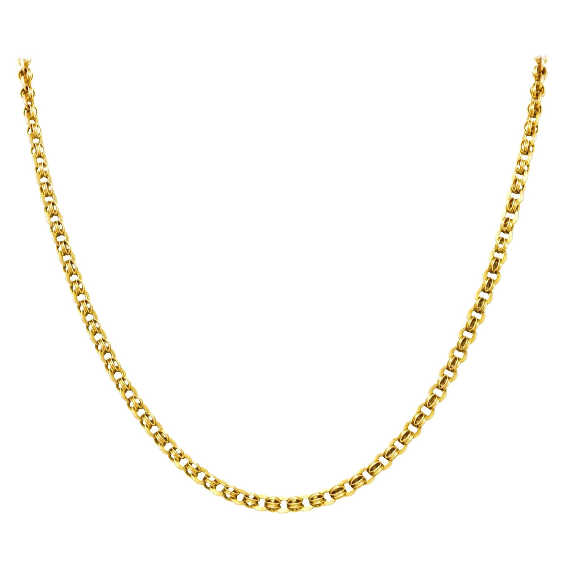 Viktorianische viktorianische 14 Karat Gelbgold geriffelte Kette antike Halskette