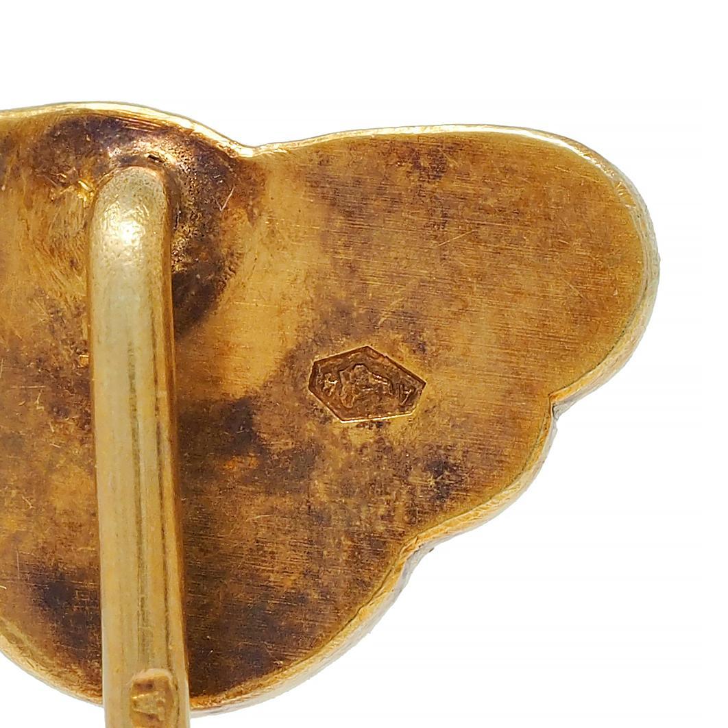 Victorian 14 Karat Yellow Gold Greek Winged Wheel Of Hermes Antique Stickpin For Sale 4