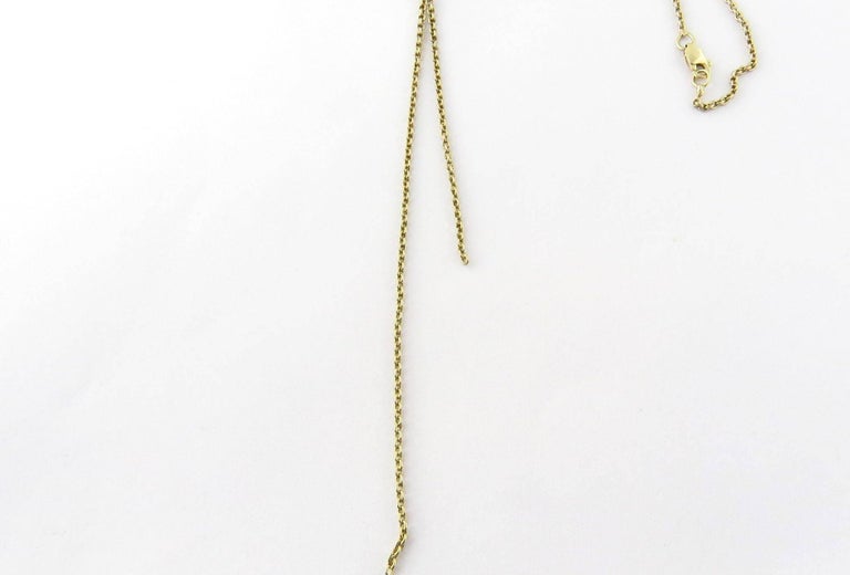 Victorian 14 Karat Yellow Gold Slide Lariat with Pearl Necklace at