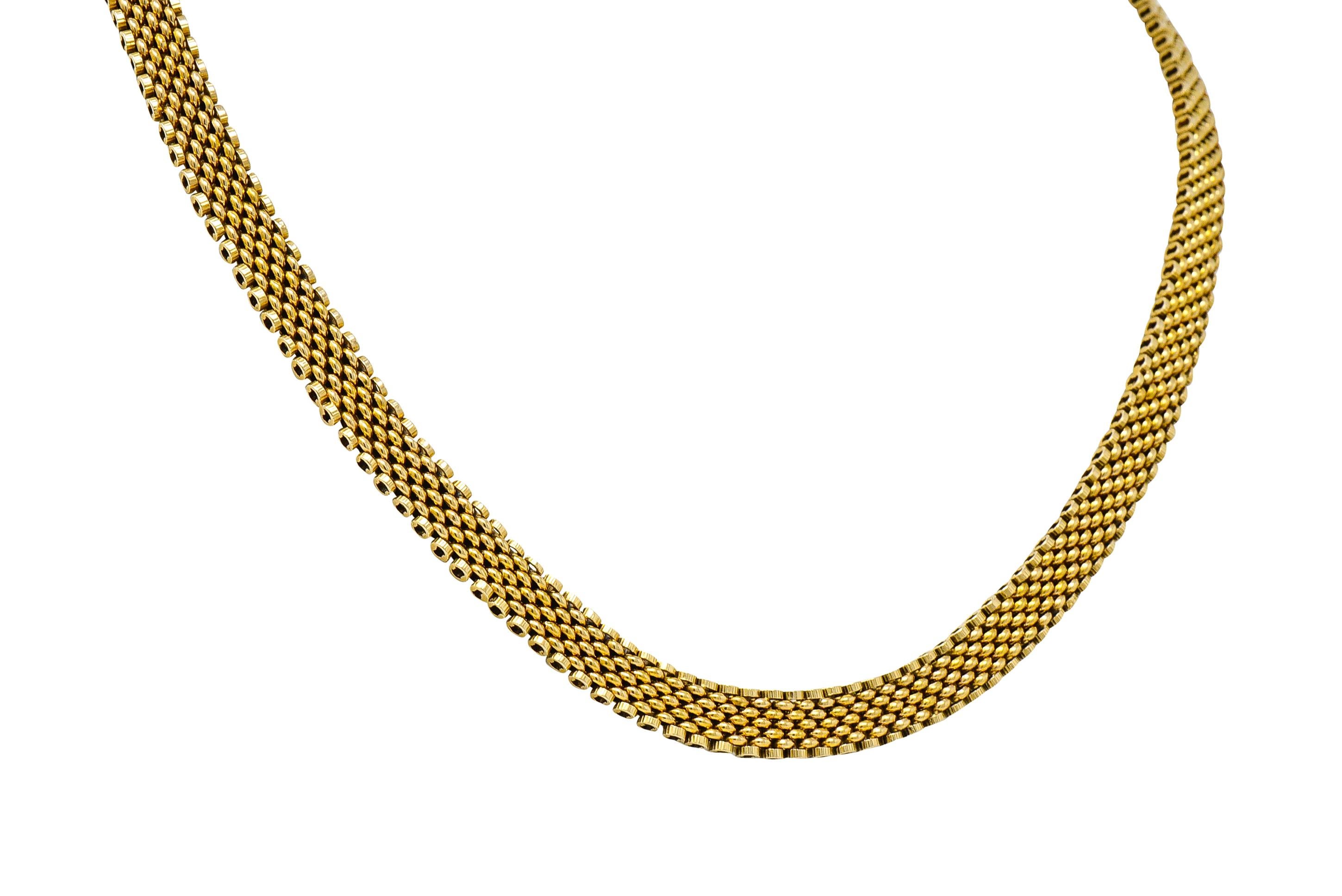 Victorian 14 Karat Yellow Gold Wide Chain Necklace In Excellent Condition In Philadelphia, PA