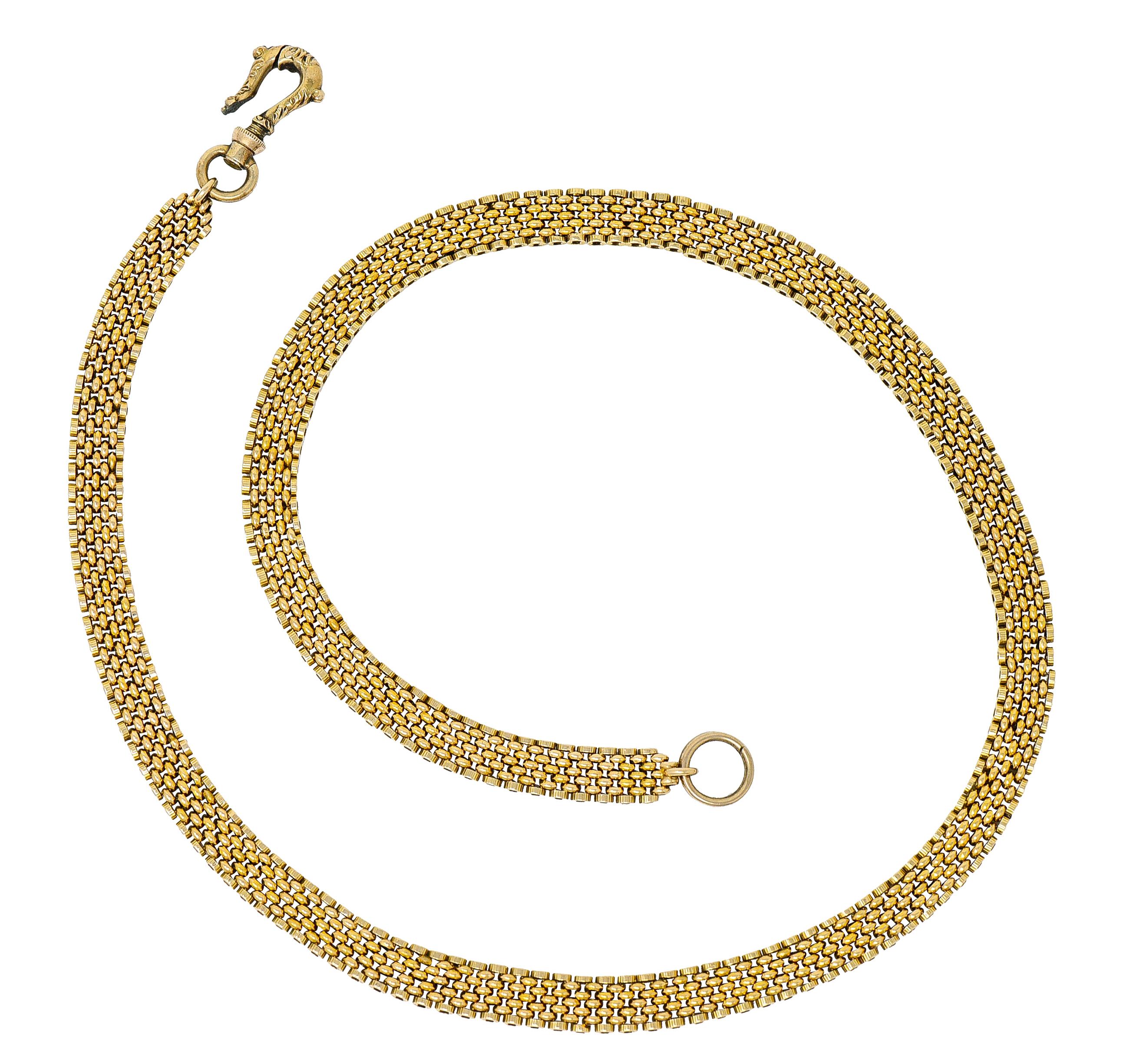 Victorian 14 Karat Yellow Gold Wide Chain Necklace 4