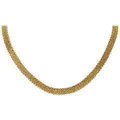 Victorian 14 Karat Yellow Gold Wide Chain Necklace