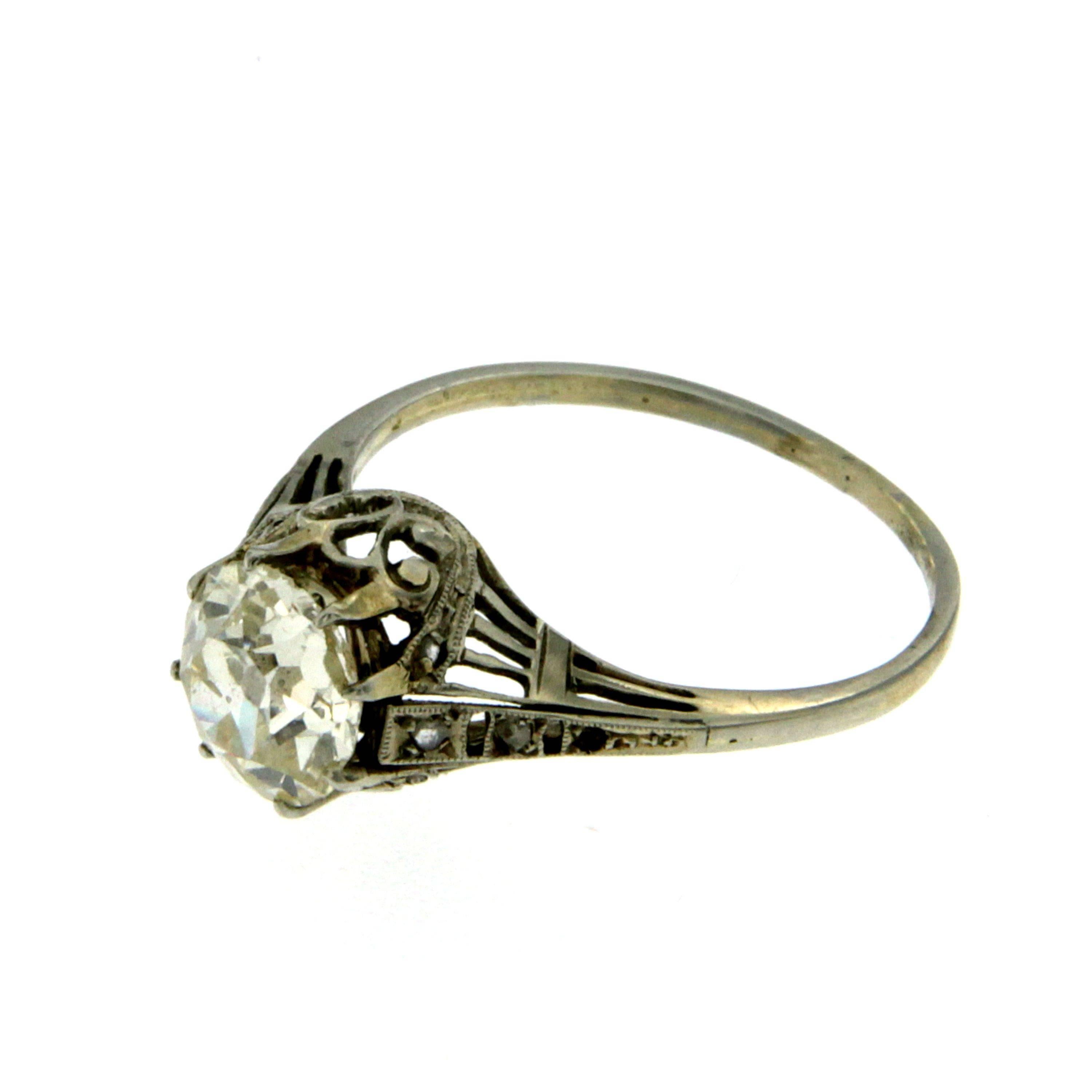 Victorian 1.40 Carat Diamond Gold Solitaire Ring 1