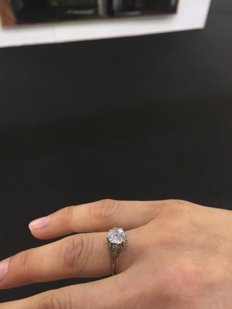 Victorian 1.40 Carat Diamond Gold Solitaire Ring 5