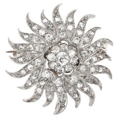 Victorian Sunburst Diamond Pin