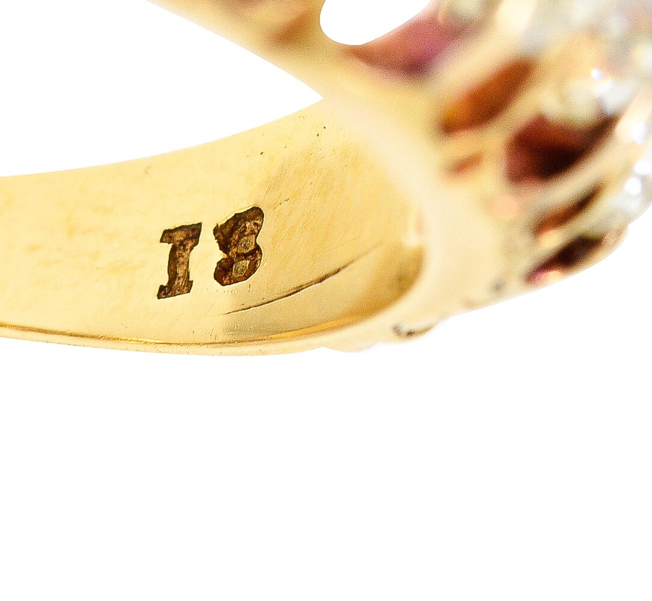 Viktorianischer Gürtelring mit 1,40 Karat Diamant im alten Minenschliff aus 18 Karat Gelbgold 2