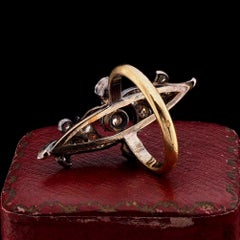 Art Nouveau 1.40 Ct Old Diamond Cut Navette French ring