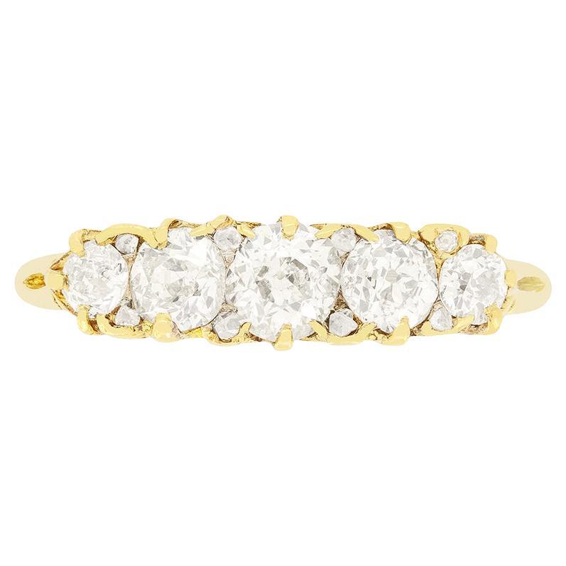 Victorian 1.40ct Diamond Five Stone, c.1880s For Sale at 1stDibs