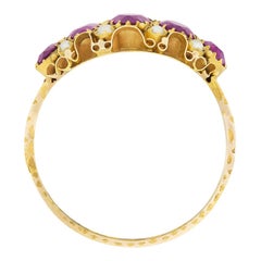 Victorian 1.40ct Garnet and Pearl Cannetille Ring, hallmarked 1883