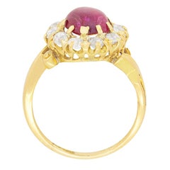 Victorian 1.40ct Ruby and Diamond Halo Ring, c.1880s