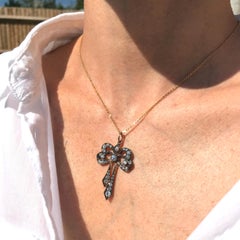 Victorian 1.43 Carat Old Cut Diamond “Bow” Pendant