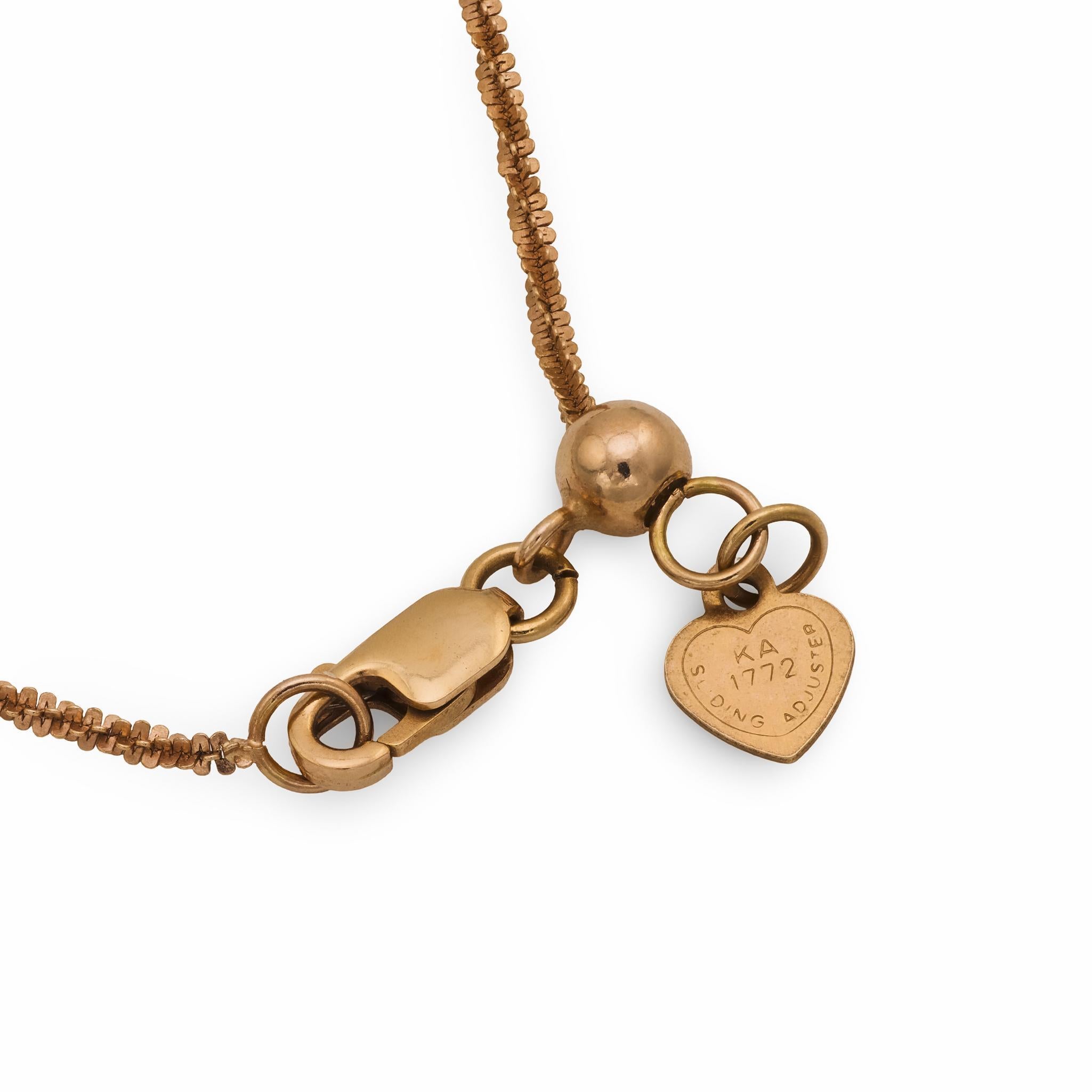 Taille brillant Collier Victorien 14.50 carat améthyste perle de rocaille 14k or jaune et rose en vente
