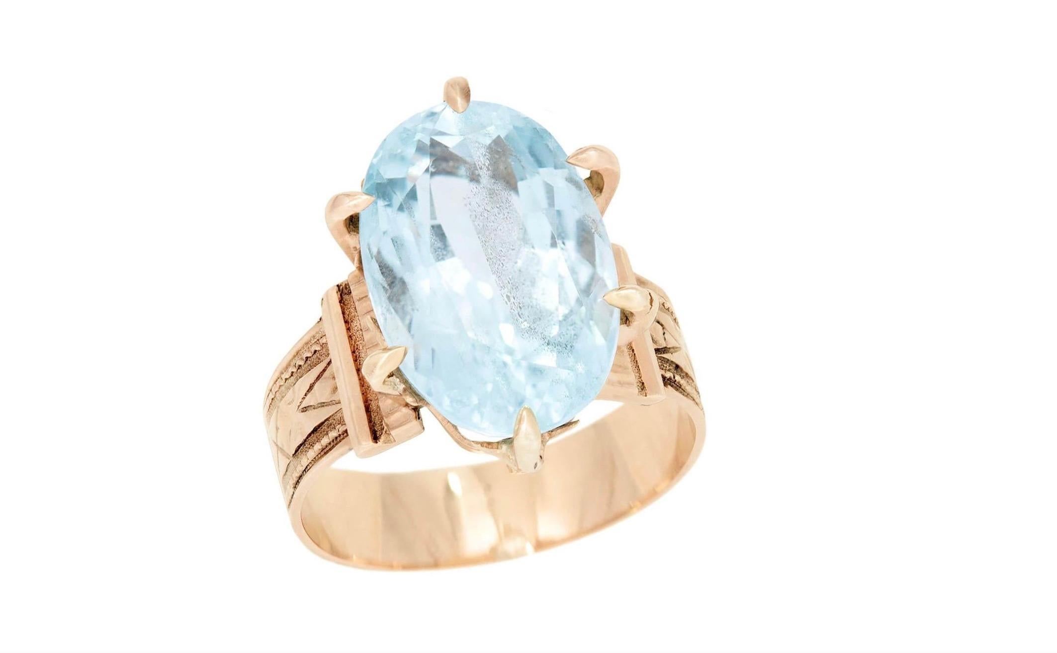 Anello vittoriano in acqua 14K in vendita 3