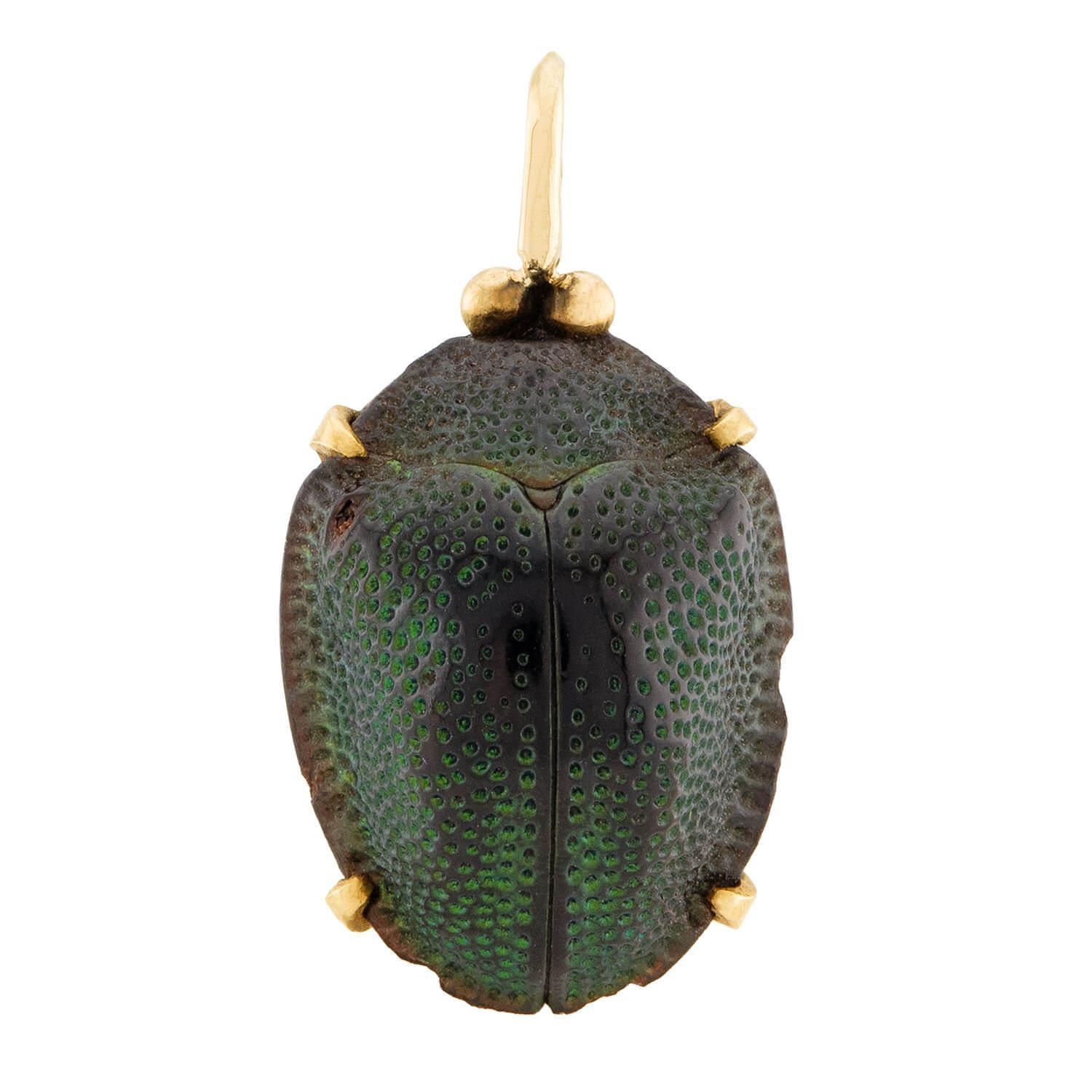 Women's Victorian 14k Beetle Pendant/Charm For Sale