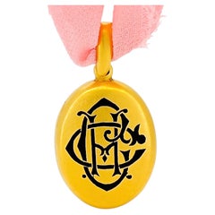 Victorian 14K Bloomed Gold Mourning Locket, Oct. 3rd, 1896