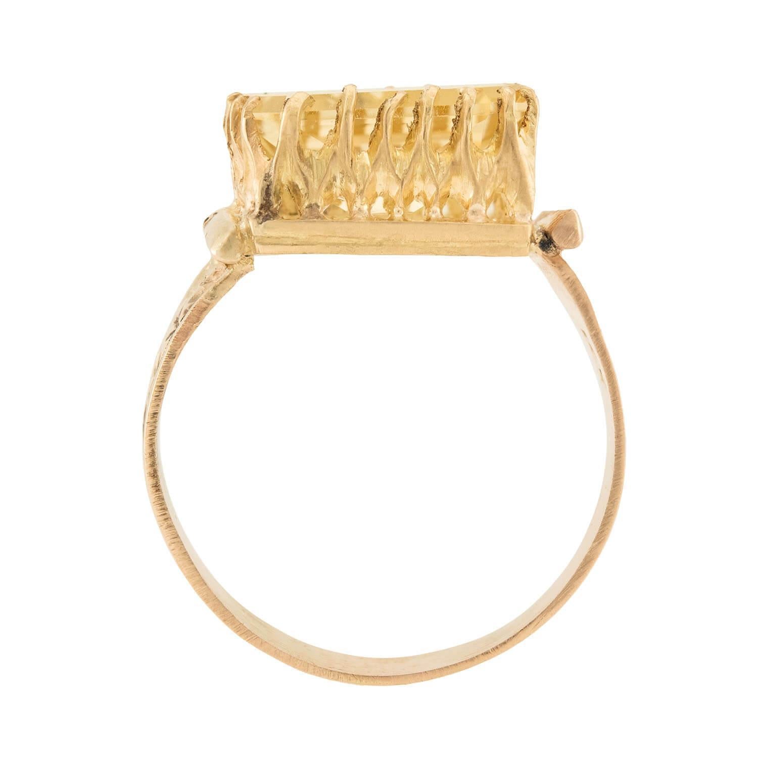 Victorian 14k Citrine Ring In Good Condition For Sale In Narberth, PA