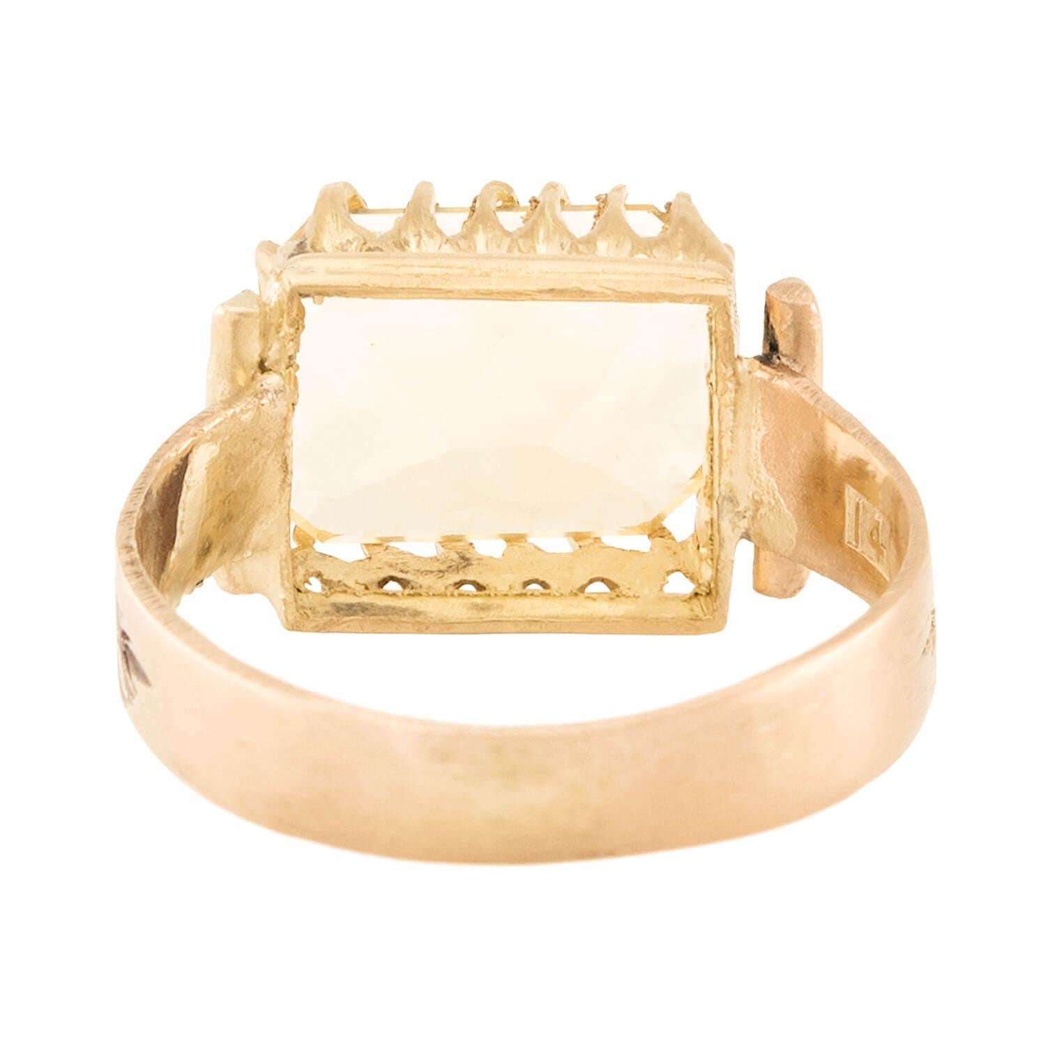 Women's Victorian 14k Citrine Ring For Sale