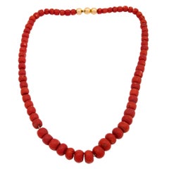 Victorian 14k Coral Bead Necklace