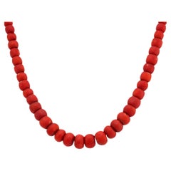 Victorian 14k Coral Bead Necklace