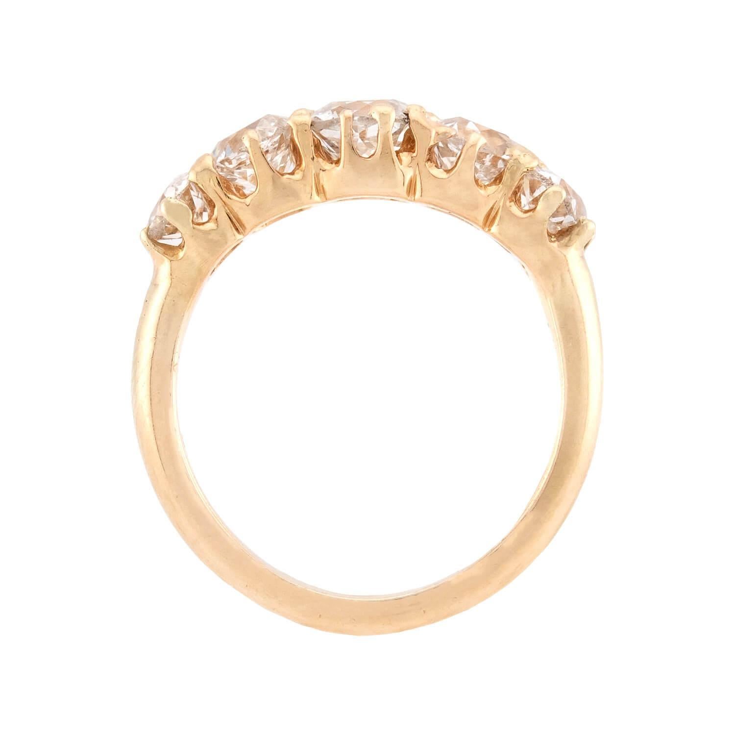 Victorian 14k Diamond 5 Stone Engagement Ring In Good Condition For Sale In Narberth, PA