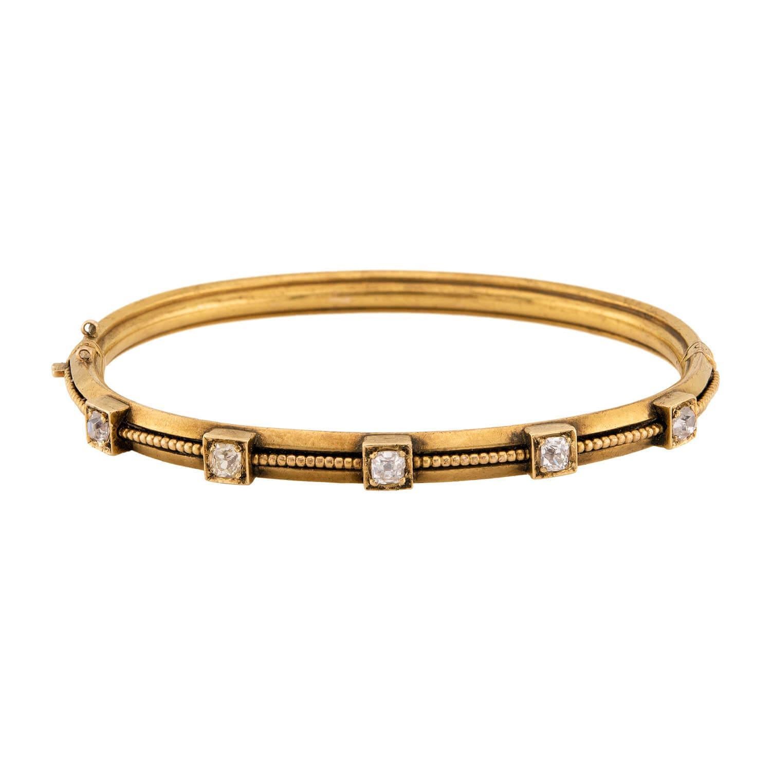 Victorian 14k Diamond Bangle