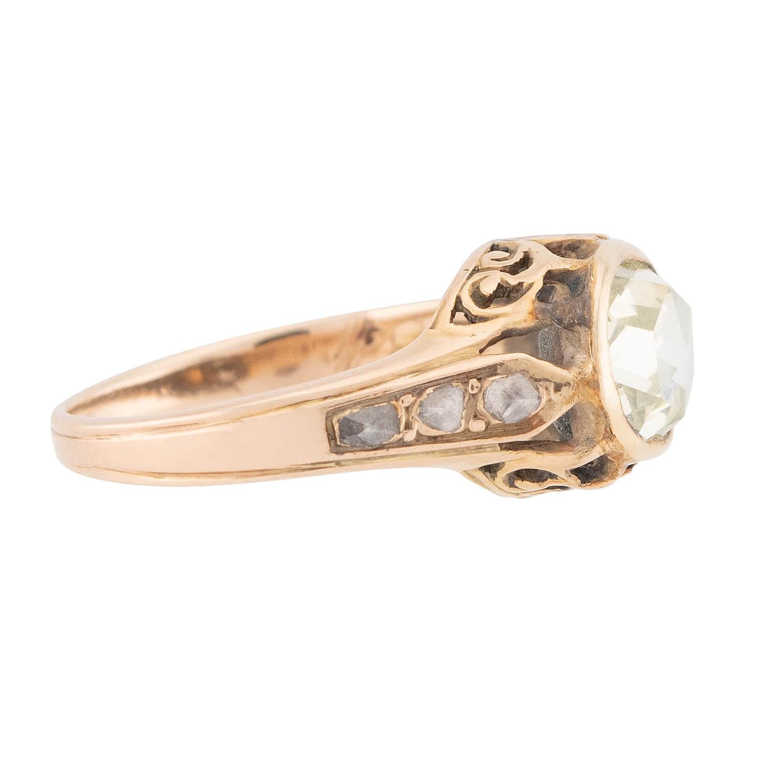 Vittoriano Anello di fidanzamento vittoriano con diamante 14k 1,10ct in vendita
