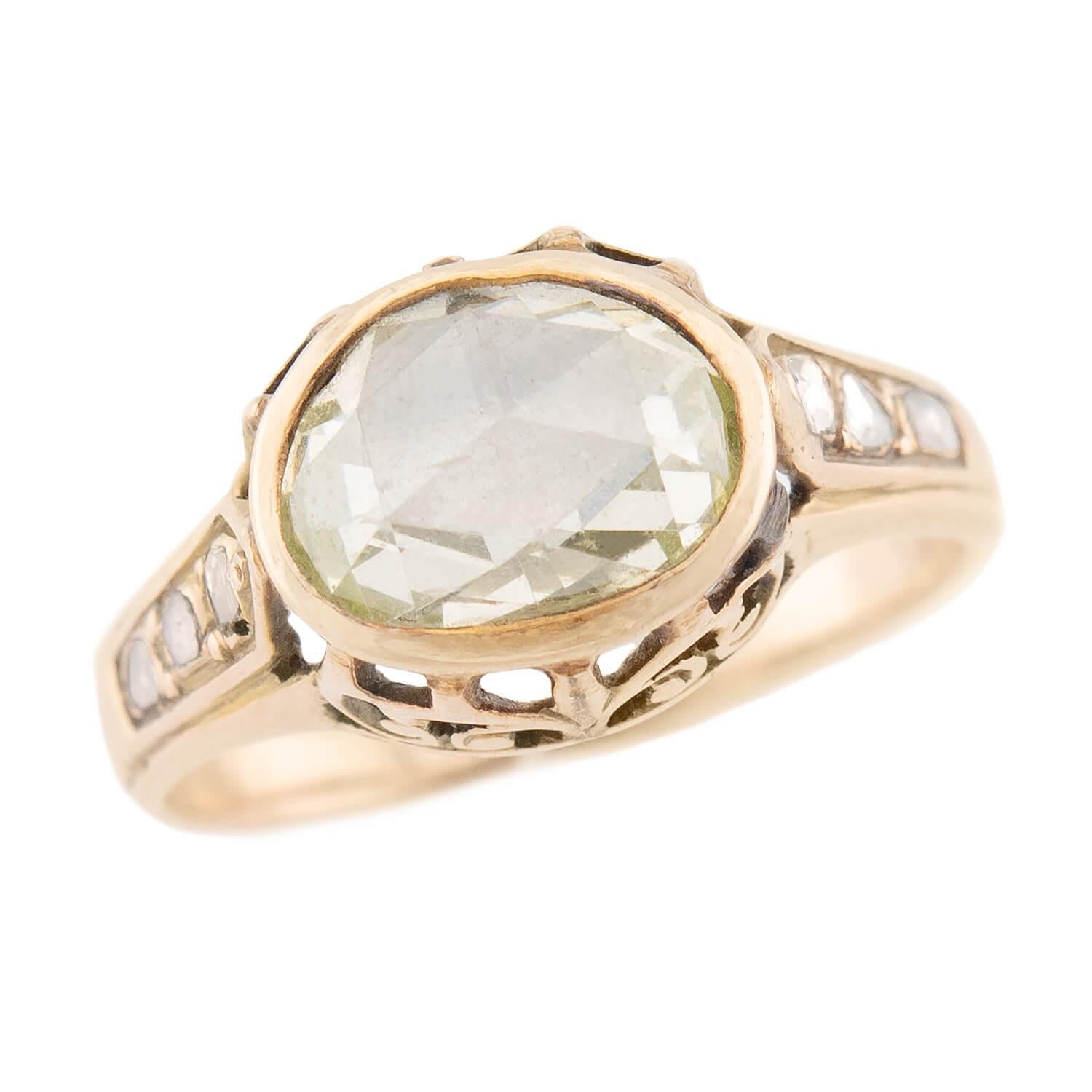 Anillo de compromiso victoriano de diamantes 14k 1,10ct