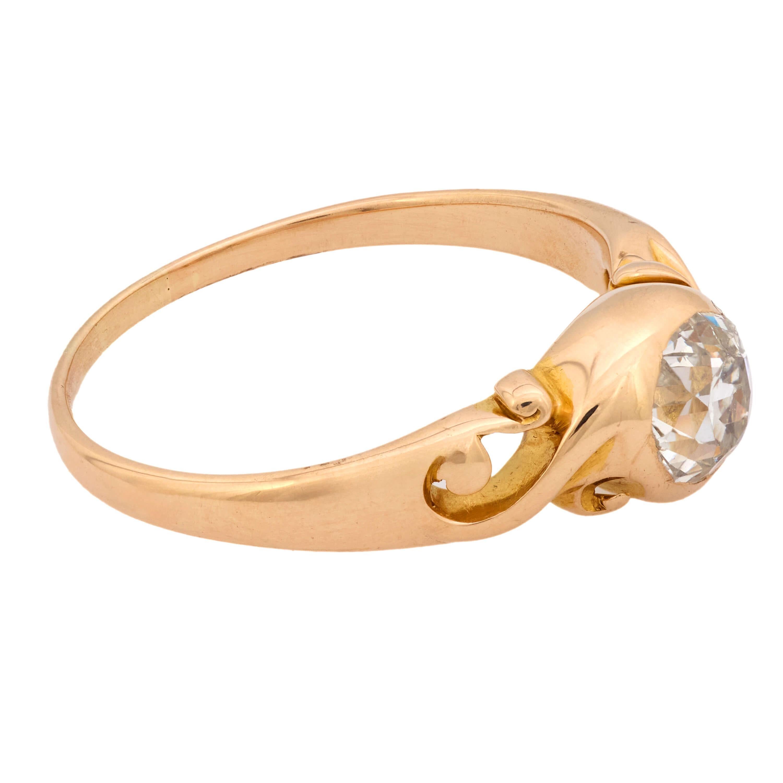 Vittoriano Anello di fidanzamento vittoriano con diamante 14k 1,35ct in vendita