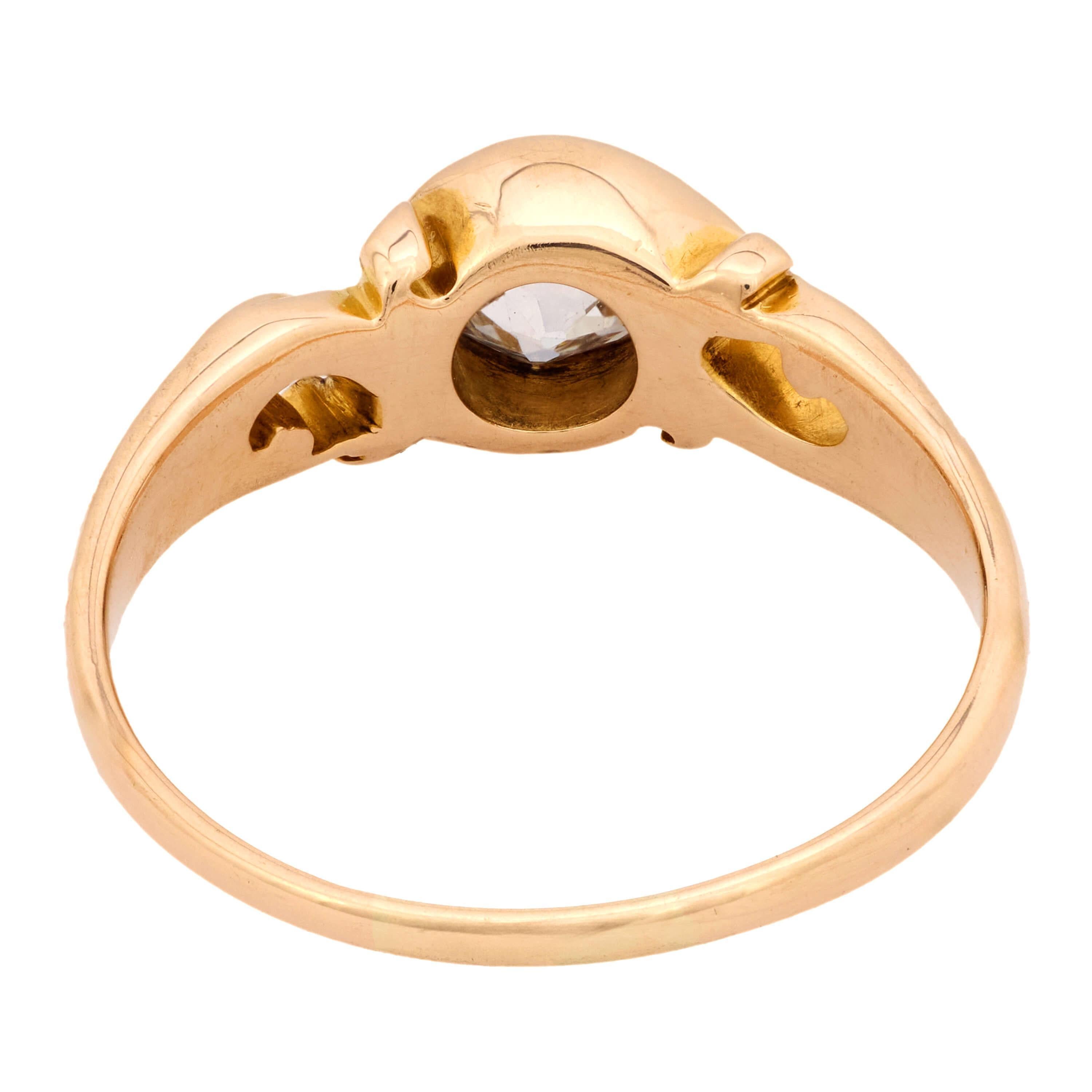 Anello di fidanzamento vittoriano con diamante 14k 1,35ct In condizioni buone in vendita a Narberth, PA