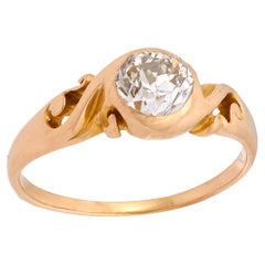 Anillo de compromiso victoriano de diamantes 14k 1,35 ct