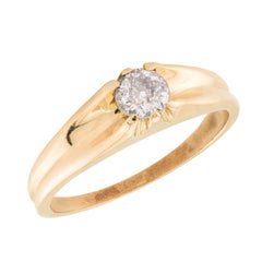 Viktorianischer 14k Diamant Verlobungsring .45ct