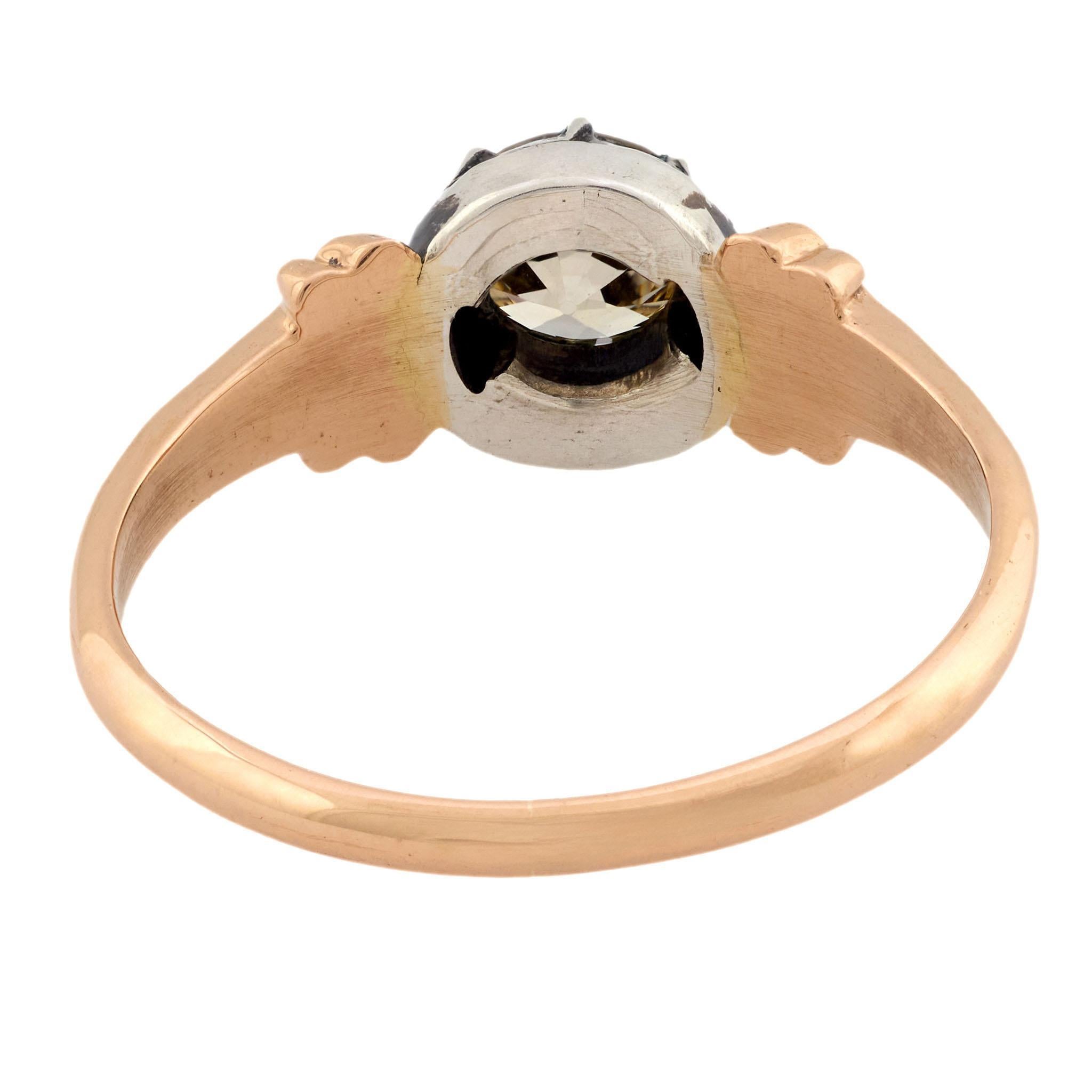 Anello di fidanzamento vittoriano con diamante 14k da .58ct In condizioni buone in vendita a Narberth, PA