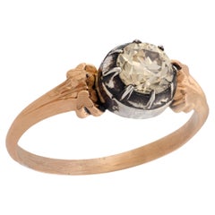 Anillo de compromiso de diamantes victoriano 14k .58ct