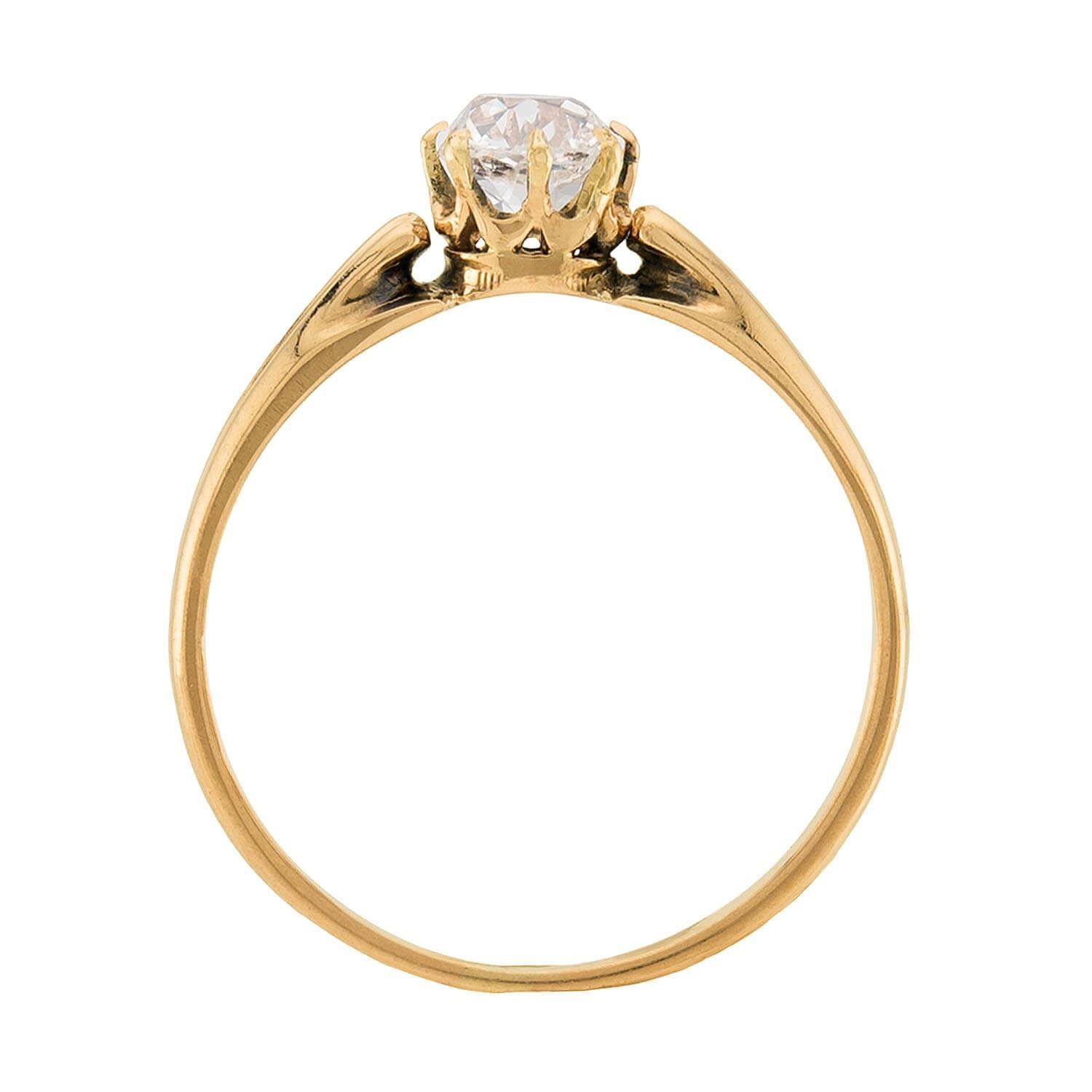 Victorien Bague de fiançailles victorienne 14k avec diamant .72ct en vente