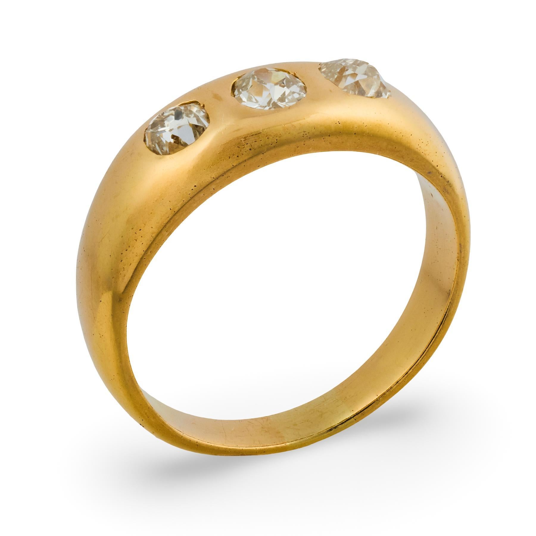 Viktorianischer 14k Diamant Flush Mount Ring im Zustand „Gut“ im Angebot in Narberth, PA