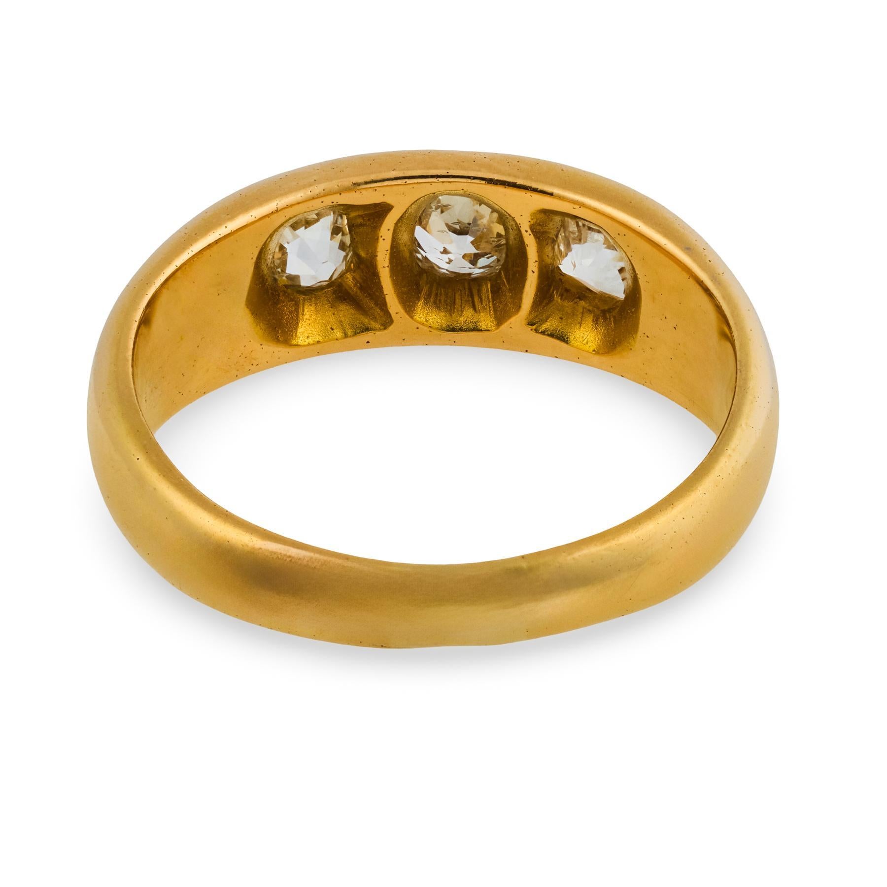 Viktorianischer 14k Diamant Flush Mount Ring Damen im Angebot