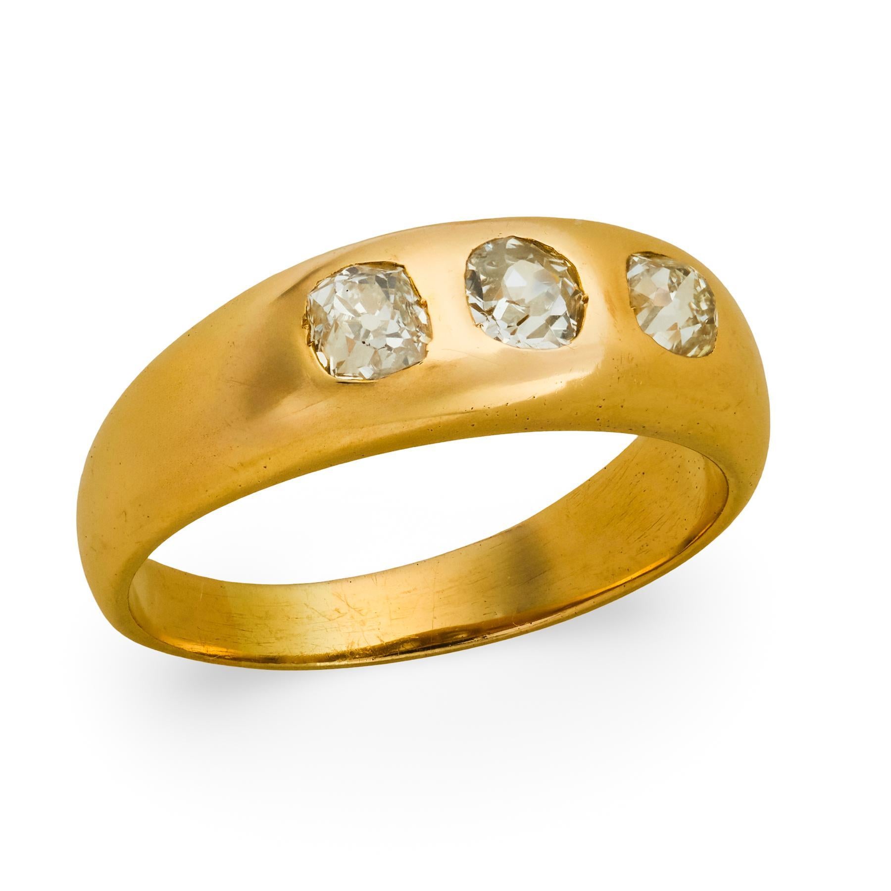 Viktorianischer 14k Diamant Flush Mount Ring im Angebot 1