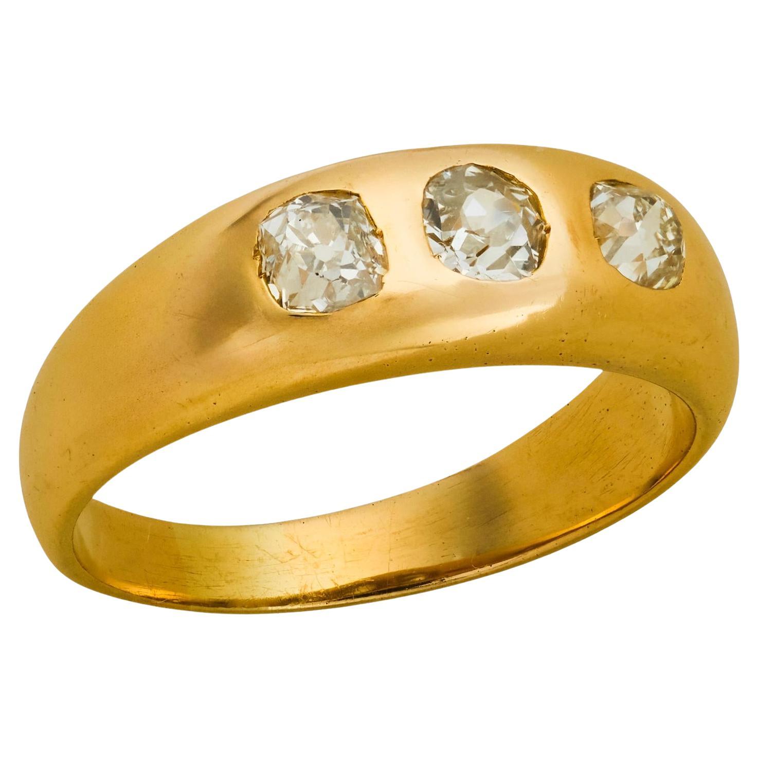 Anello vittoriano 14k con diamante ad incasso