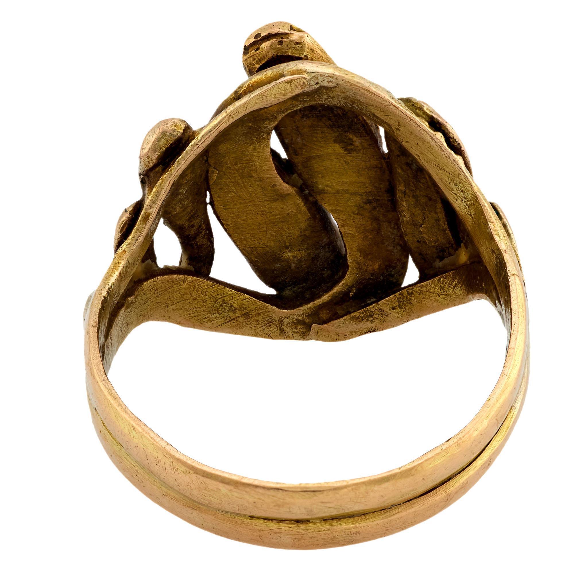 Victorian 14k Diamond Snake Ring In Good Condition For Sale In Narberth, PA
