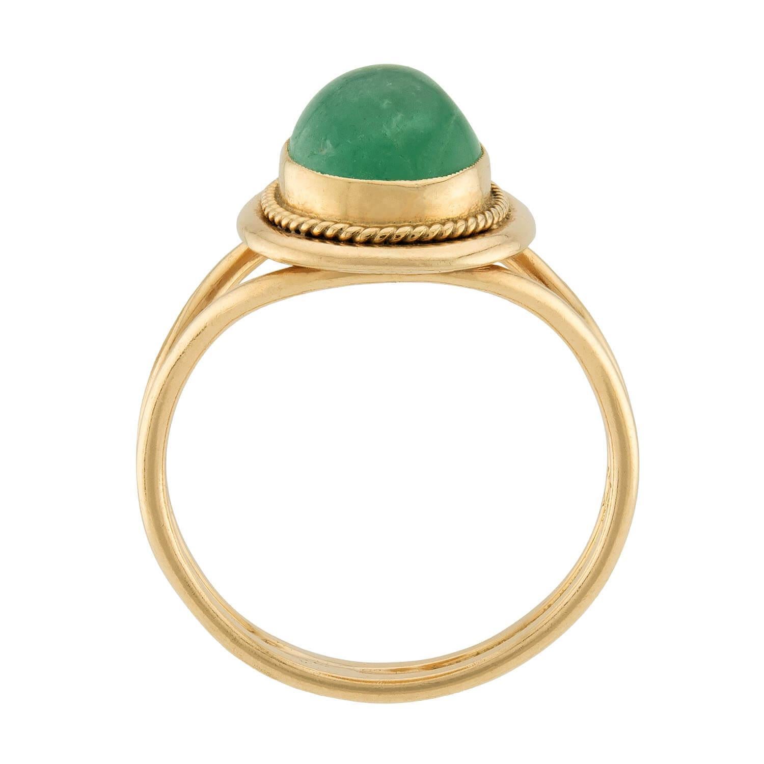 Viktorianischer 14k Smaragd Ring im Zustand „Gut“ im Angebot in Narberth, PA