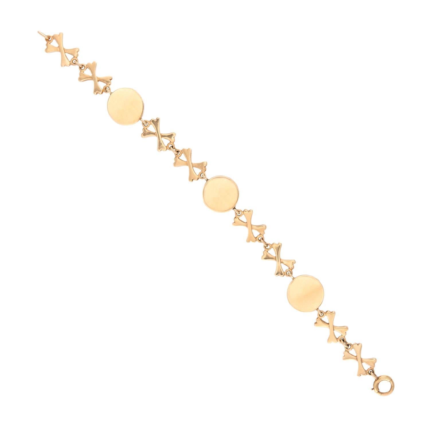 Taille cabochon Bracelet victorien en cristal d'Essex 14k 