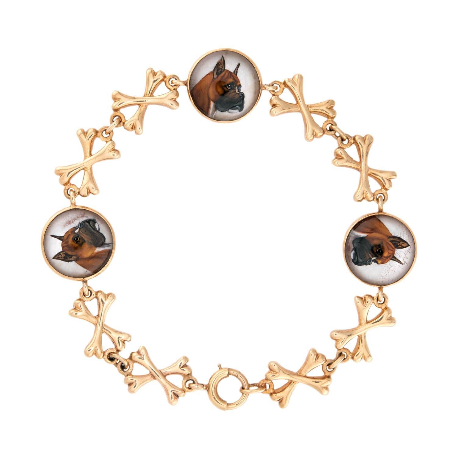 Bracelet victorien en cristal d'Essex 14k "Boxer". en vente